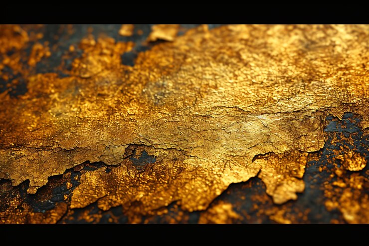 Rough metallic golden surface texture Shiny gold crinkled background
