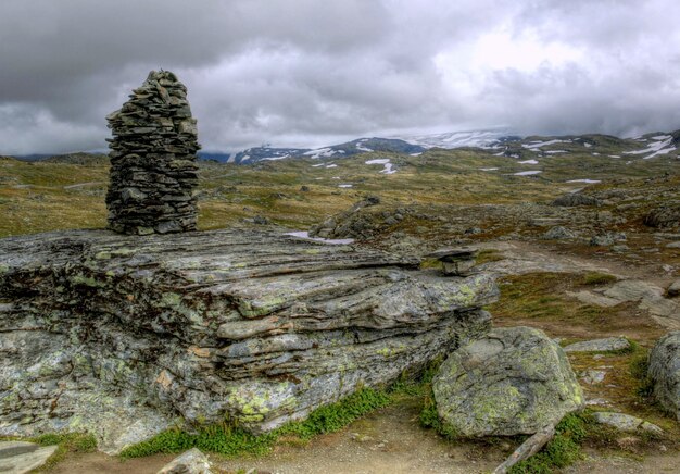 ノルウェーの風景に荒い自然