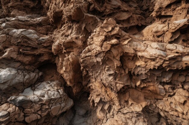 Rough and rugged brown stone with craggy edges and uneven surface