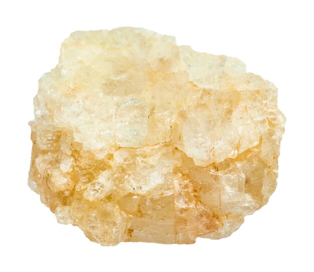 Rough Topaz stone isolated on white