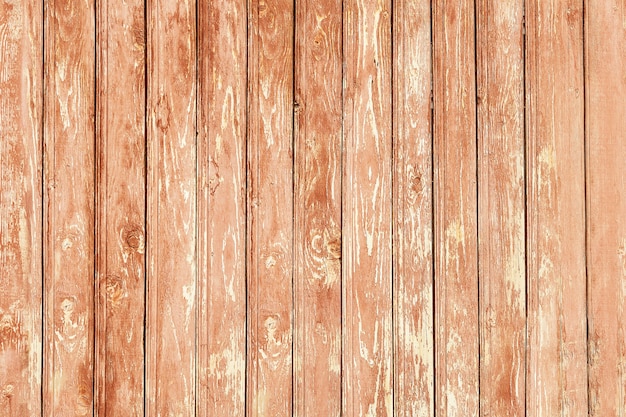 Rough wood natural texture. Grunge vintage wooden planking vertical background. Rustic barn brown outdoors wall. Textured timber decking. Top view of retro floor, view from above or overhead