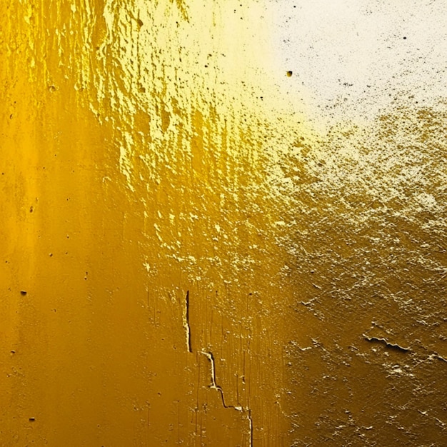 Roughly gold painted abstract concrete wall surface background