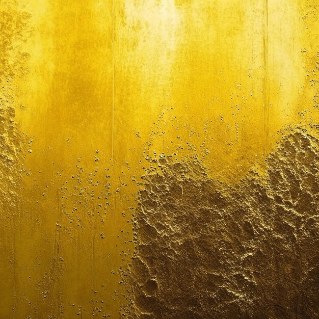 Photo roughly gold painted abstract concrete wall surface background