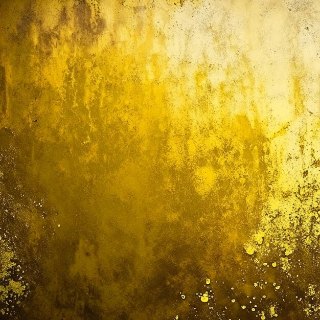 Photo roughly gold painted abstract concrete wall surface background