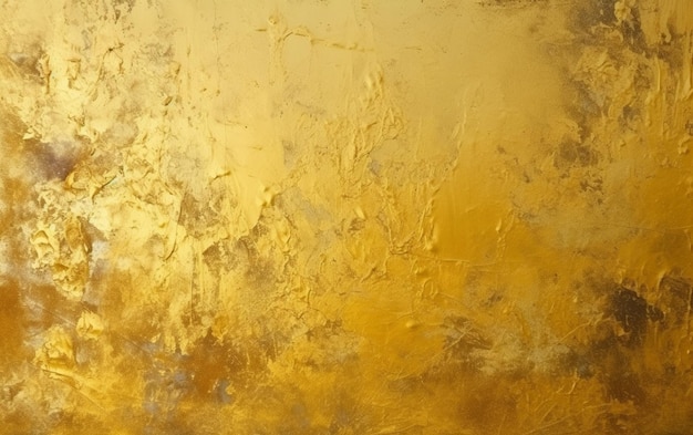 Roughly gold painted concrete wall surface background