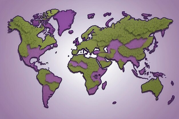 Photo roughly outlined world map with herbal tea