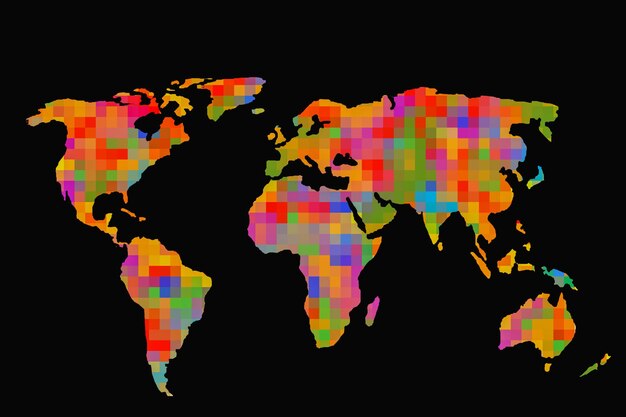 Roughly sketched out world map as global business concepts