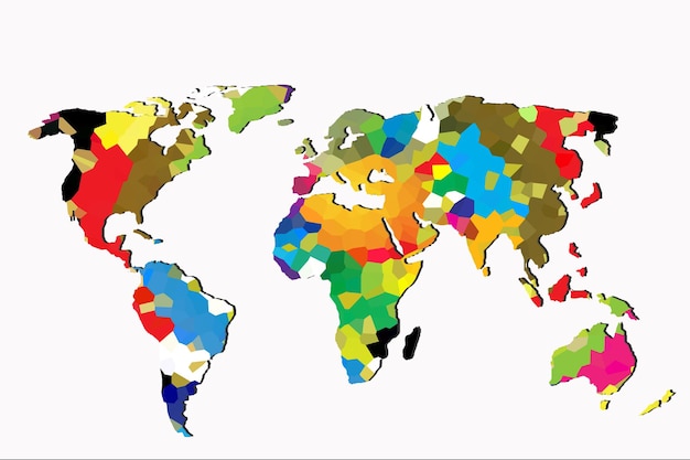 グローバル ビジネス コンセプトとして大まかに世界地図をスケッチ