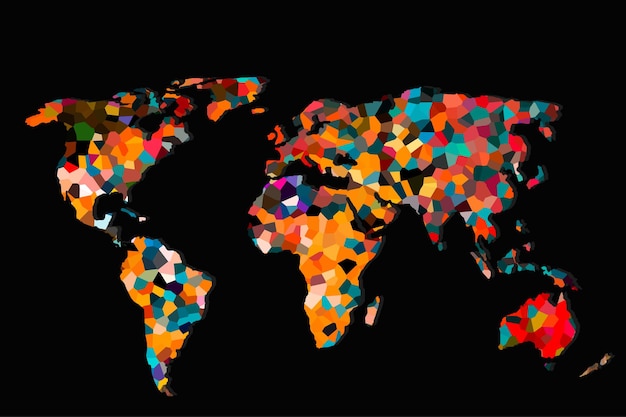 Roughly sketched out world map as global business concepts