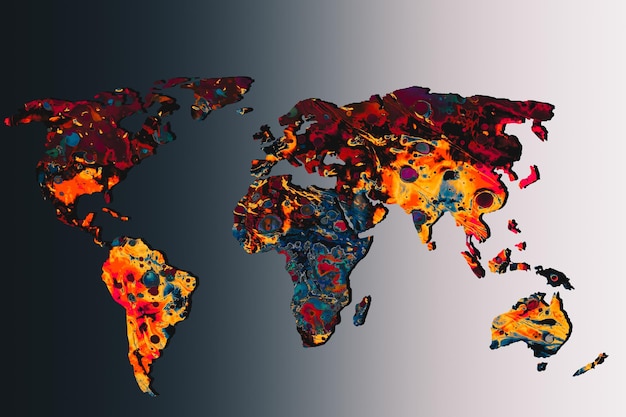 Roughly sketched out world map as global business concepts