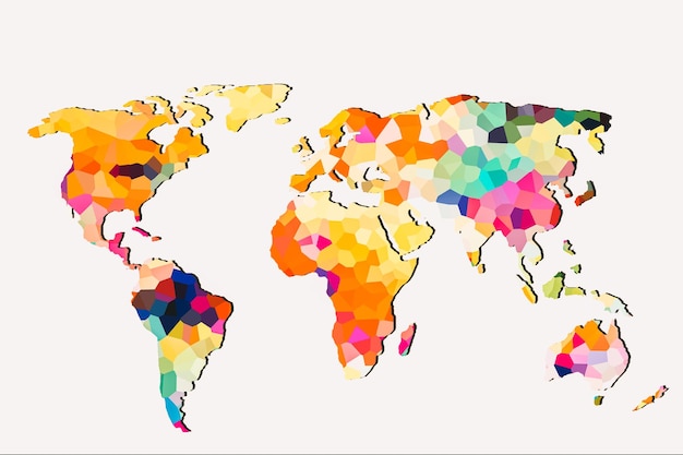 グローバル ビジネス コンセプトとして大まかに世界地図をスケッチ