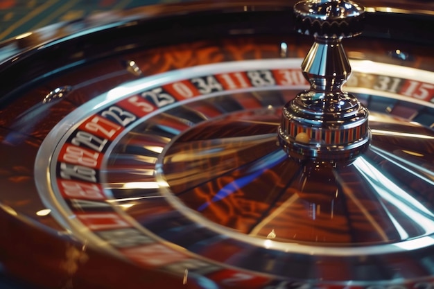 Roulette wheel in dynamic spin