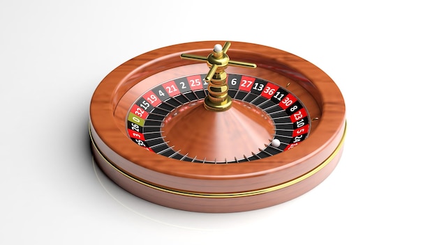 Roulette wheel on white background