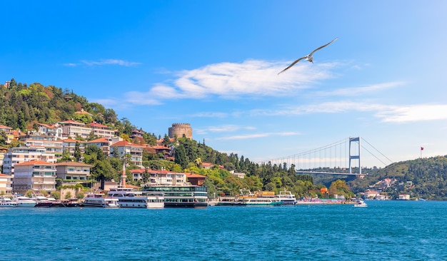 Roumeli Hissar-kasteel en de Fatih Sultan Mehmet-brug Istanbul