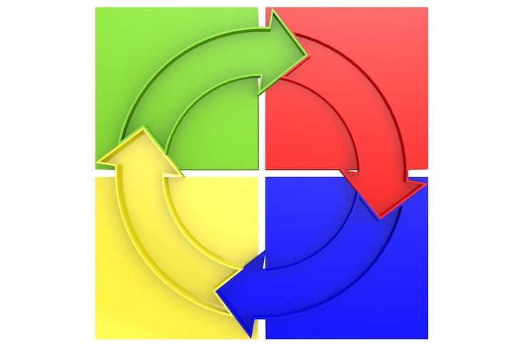 Photo round arrows with different colors
