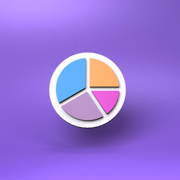 Round bar chart 3d render illustration