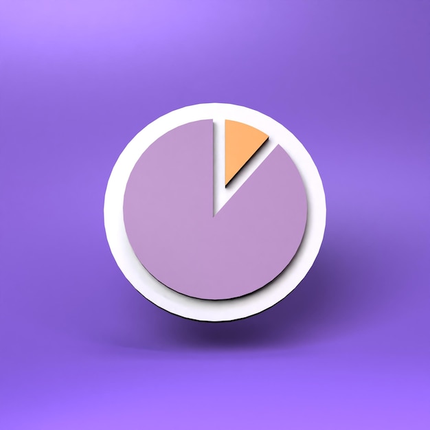 Round bar chart 3d render illustration