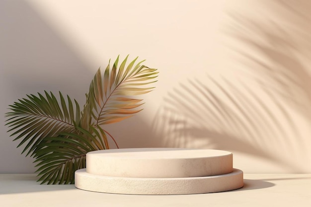 a round box with a palm tree on the side