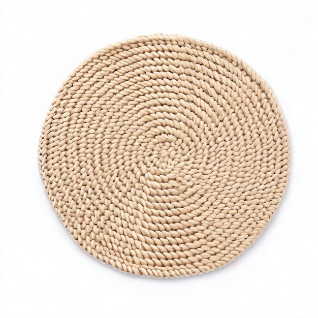 Round braided placemat isolated on transparent seen from the front Generative AI