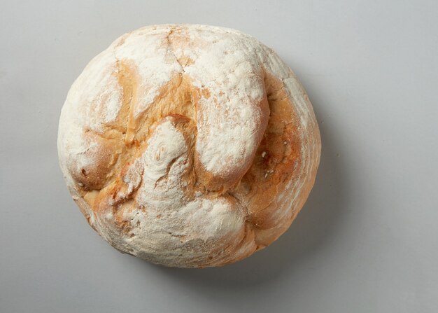 Round bread isolated on a white background