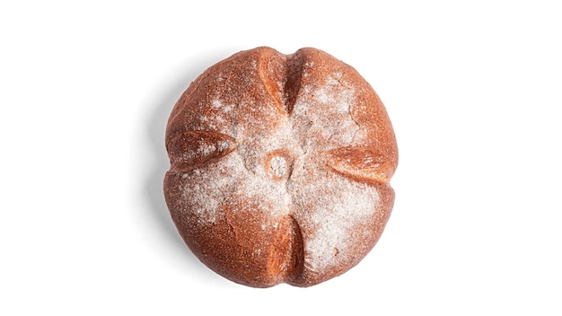 Round bread on a white space