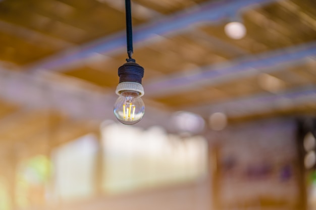 Round bulb on the ceiling