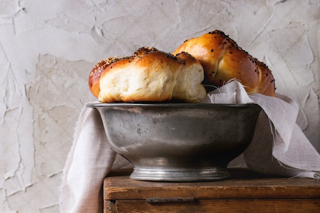 Foto pane challah rotondo