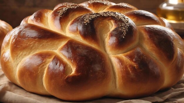 Round challah bread