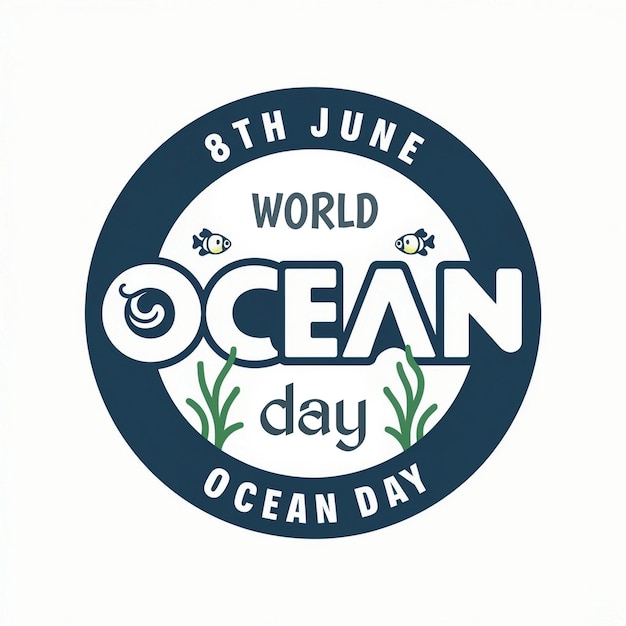 a round circle with the words ocean day written on it
