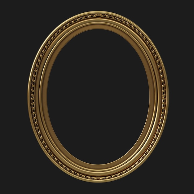 Photo round classical carved oval gold frames