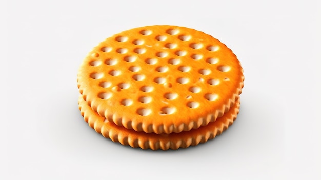 Round cracker isolated Bright color Generative ai