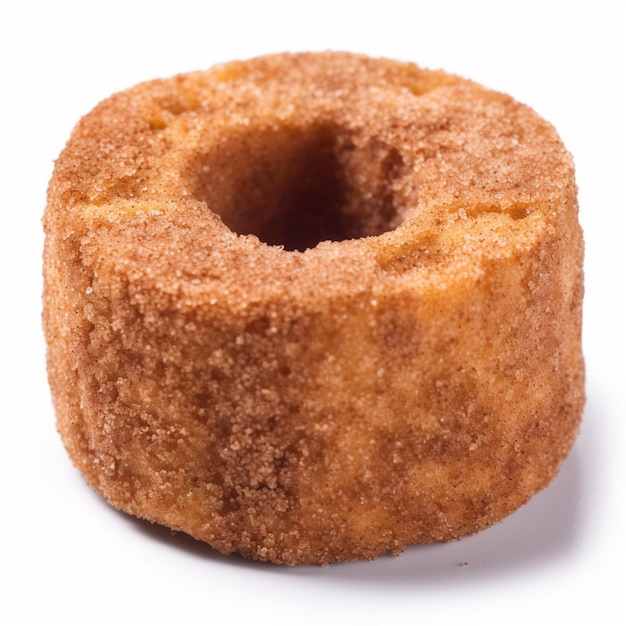 A round donut with a hole in the middle