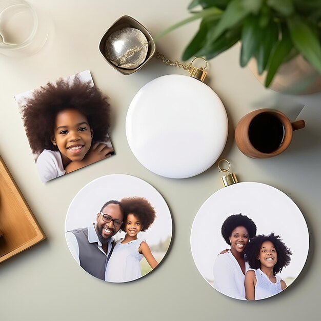 round empty white ceramic ornament blanks as heartwarming gifts for a family reunion