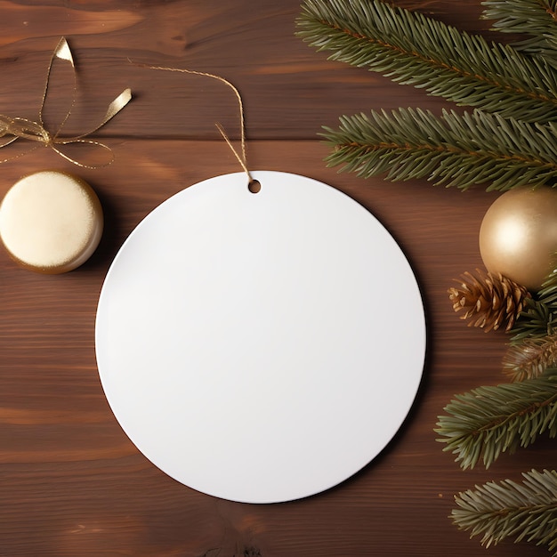 Photo round empty white ceramic ornament blanks as heartwarming gifts for a family reunion