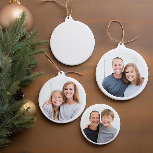 round empty white ceramic ornament blanks as heartwarming gifts for a family reunion