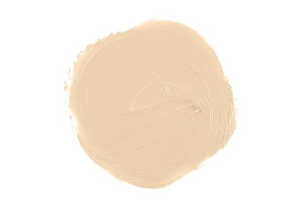 Photo round face makeup creme foundation sample on a white background