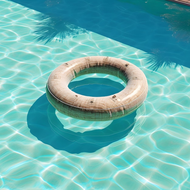 Round float floating in water