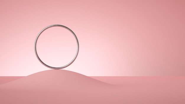 Round frame silver ring