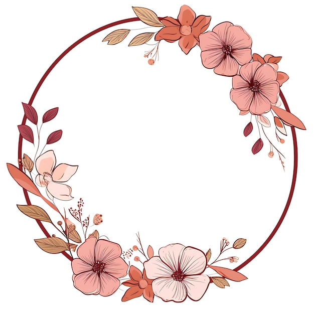 Photo a round frame with flowers and a round frame with a round frame that says cherry blossom