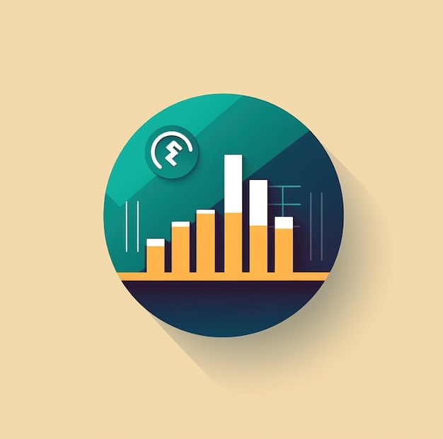 a round green and blue circle with a graph on it.