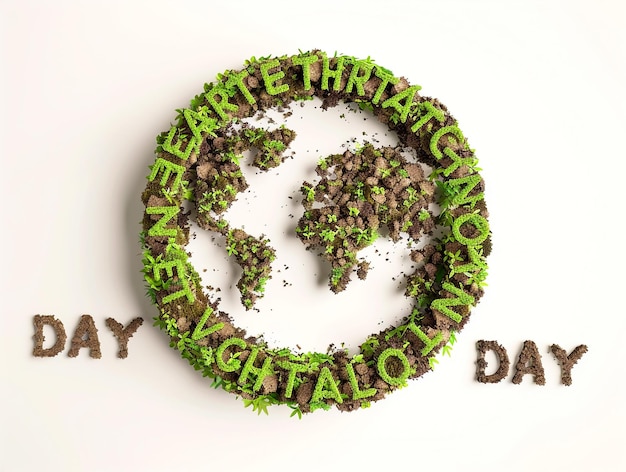 Photo a round green wreath with the words  day  on it