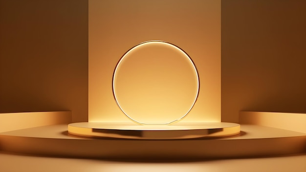 A round light in a room with a circle on the wall