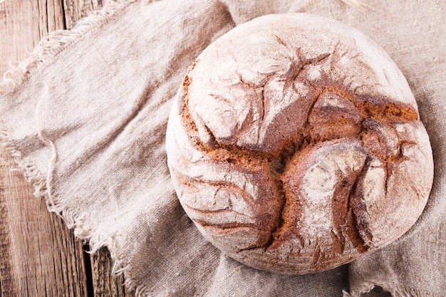 Round Loaf of Home made Bread made from rye