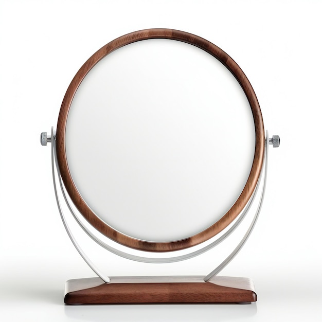 Round mirror isolated on a white background