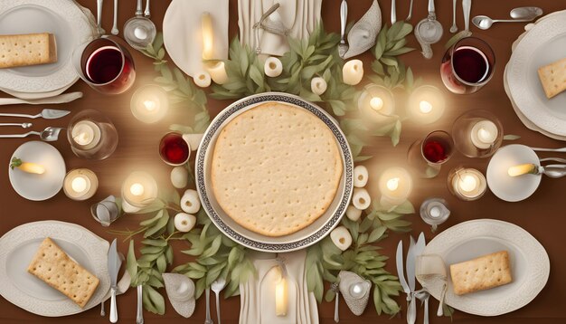 Photo a round mirror with a candle on it that says  pie