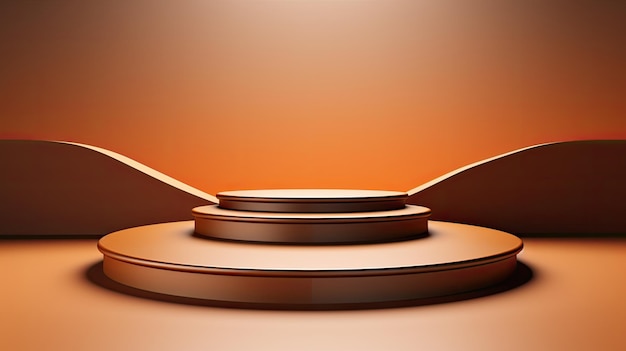 a round object with a orange background and a brown background.