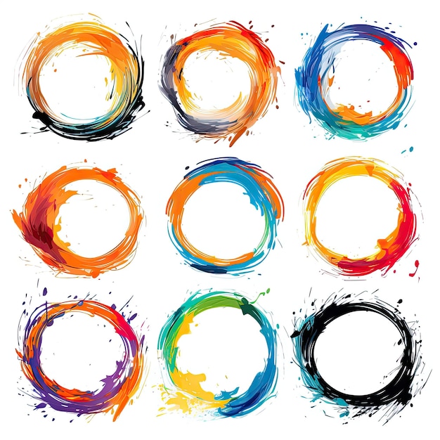 Round paint strokes frames