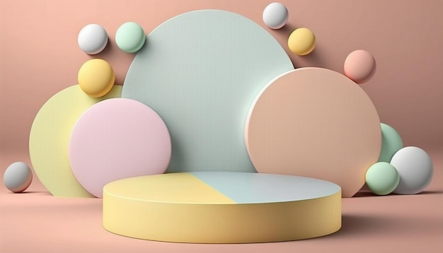 A round, pastel, pastel, and pastel colored circle with a pink background.