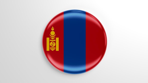 Round Pin AAA Flag 3D illustration