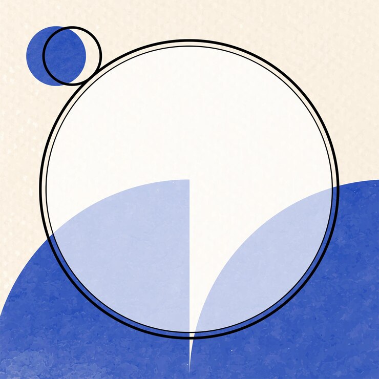 Photo round png frame retro blue background